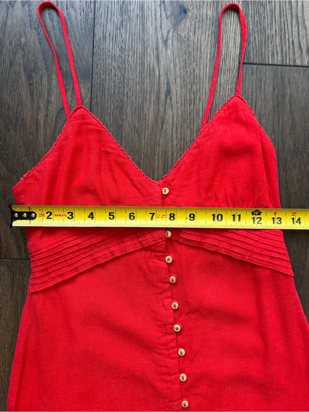 Zara Red Midi Button-Front Slip Dress - Picture 5 of 6